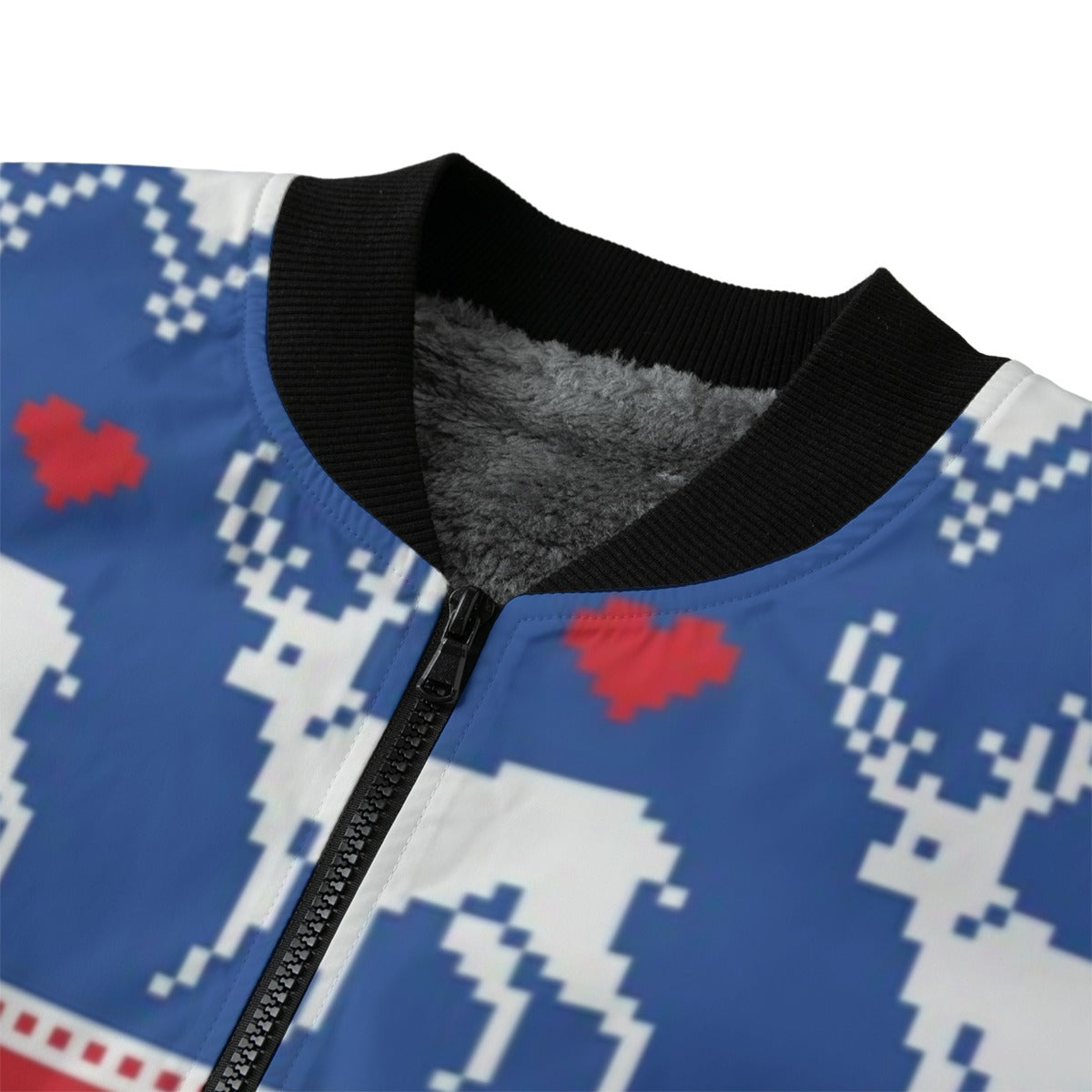 Urban Legend Snow Inspired Pattern Illustration Nordic Seamless Pattern with Deer Fleece Bomber Jack