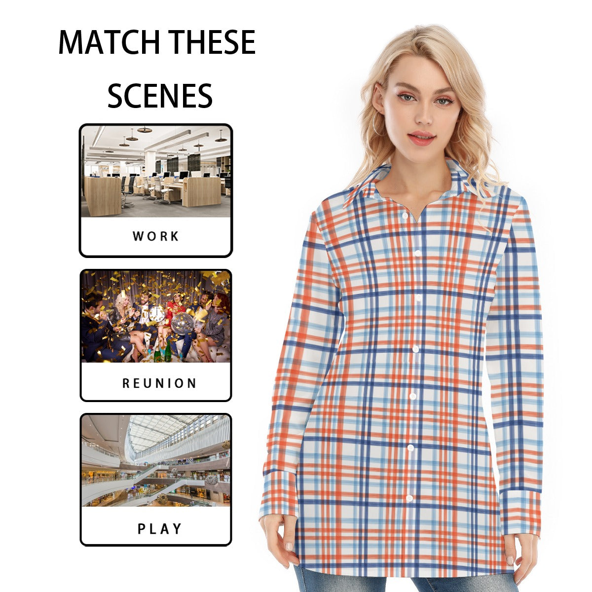 Florida - Gators tartan plaid Women's Long Shirt