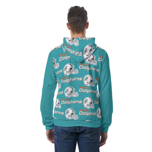 Miami Football Game Day All-Over Print Men's Hoodie With Double-side Print Hood