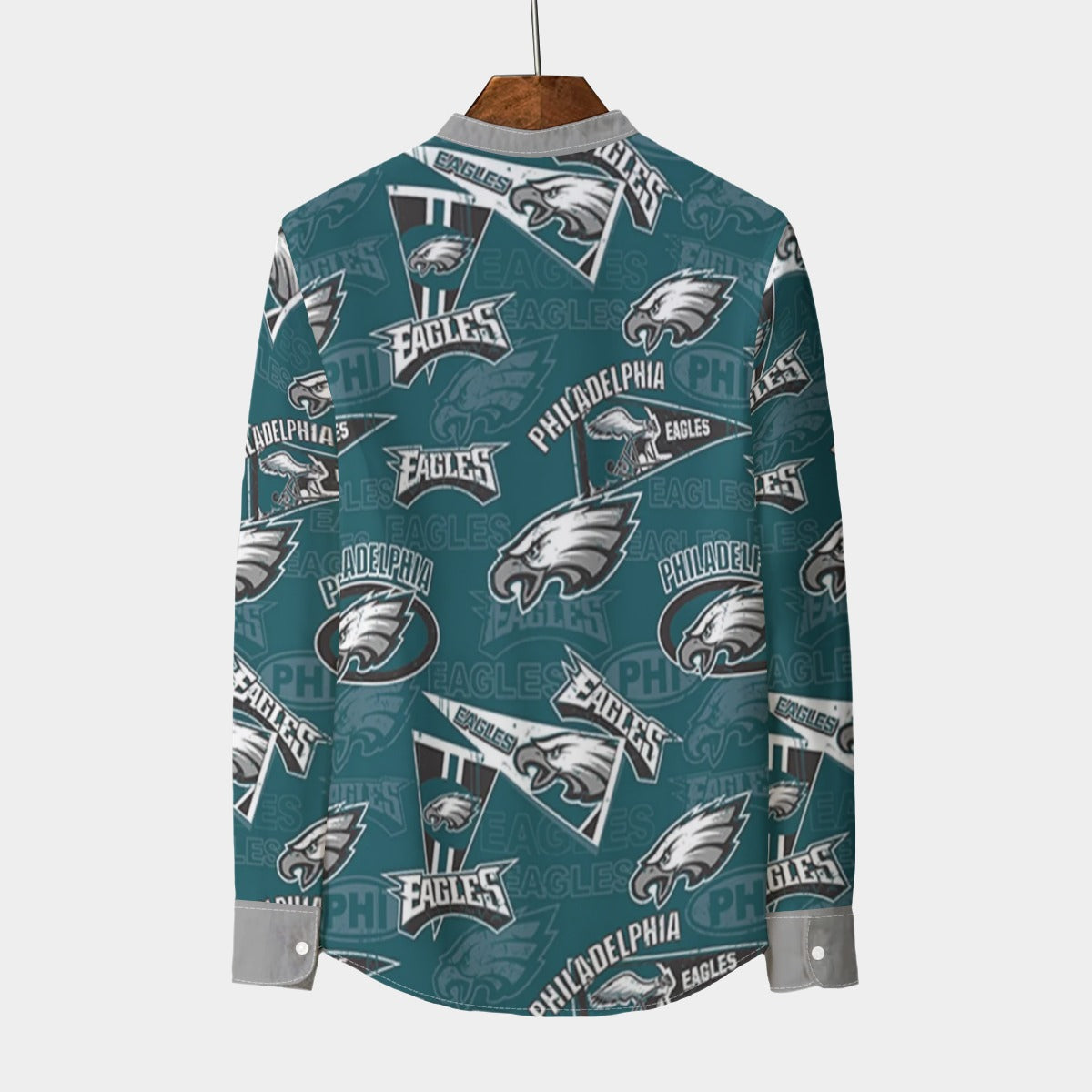 Urban Legend Philadelphia Eagles Stand Collar Shirt With Long Sleeve | 110GSM Imitation Flax