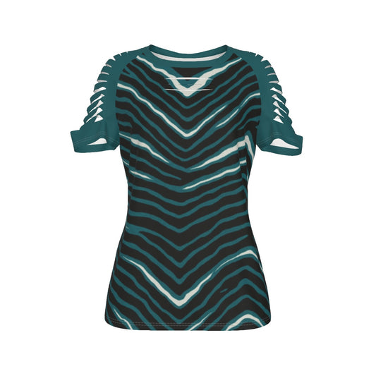 Philadelphia Football Game Day All-Over Print Women's Ripped T-Shirt