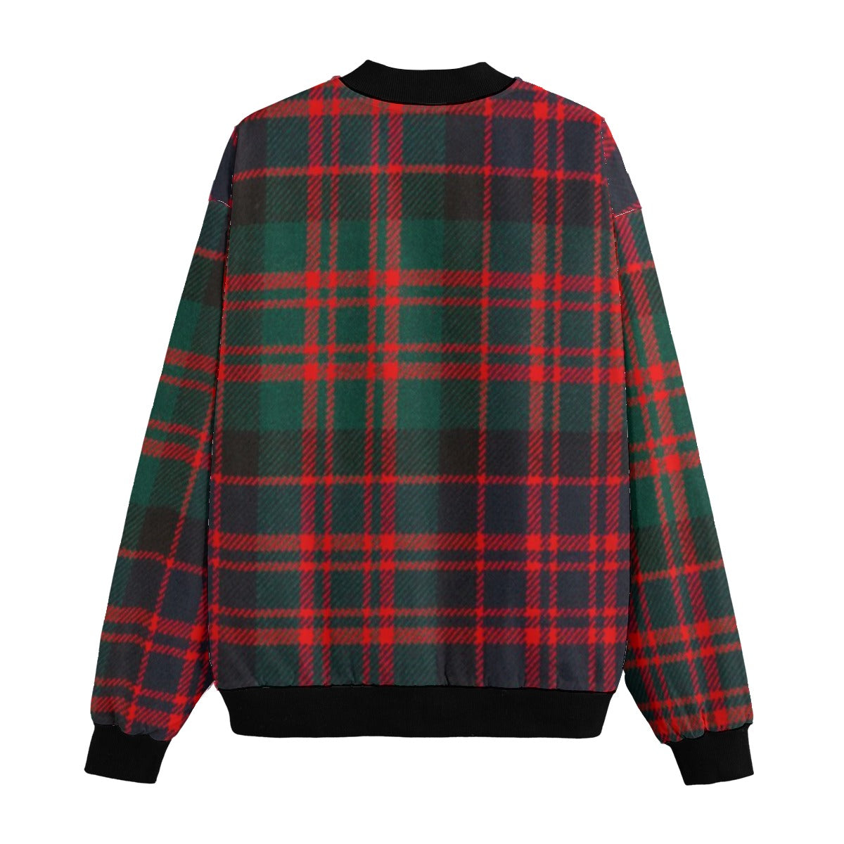 MacDonald – deep red and green traditional tartan Fleece Bomber Jacket