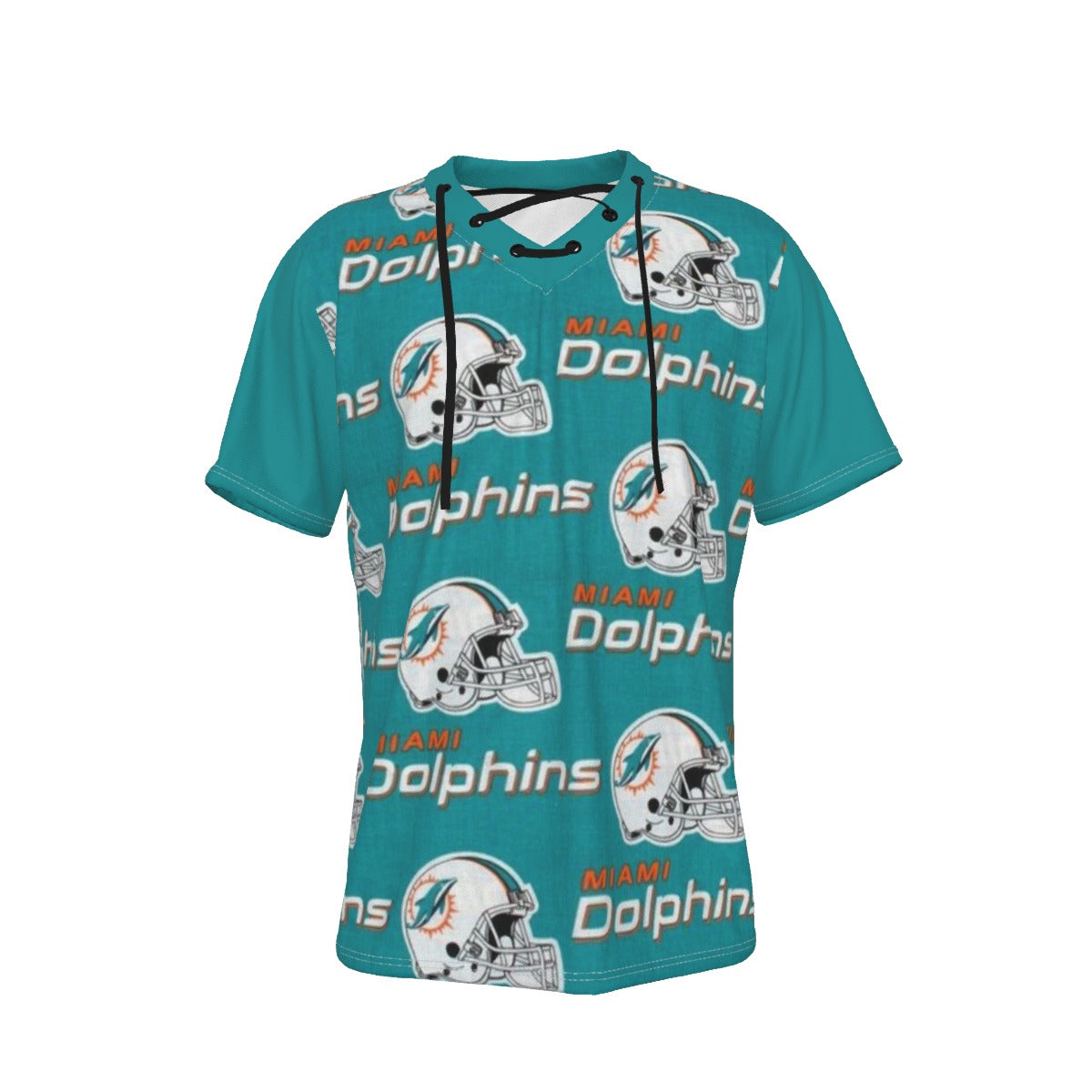 Miami Football Game Day All-Over Print Men's Short Sleeve T-shirt with Neckline Tie