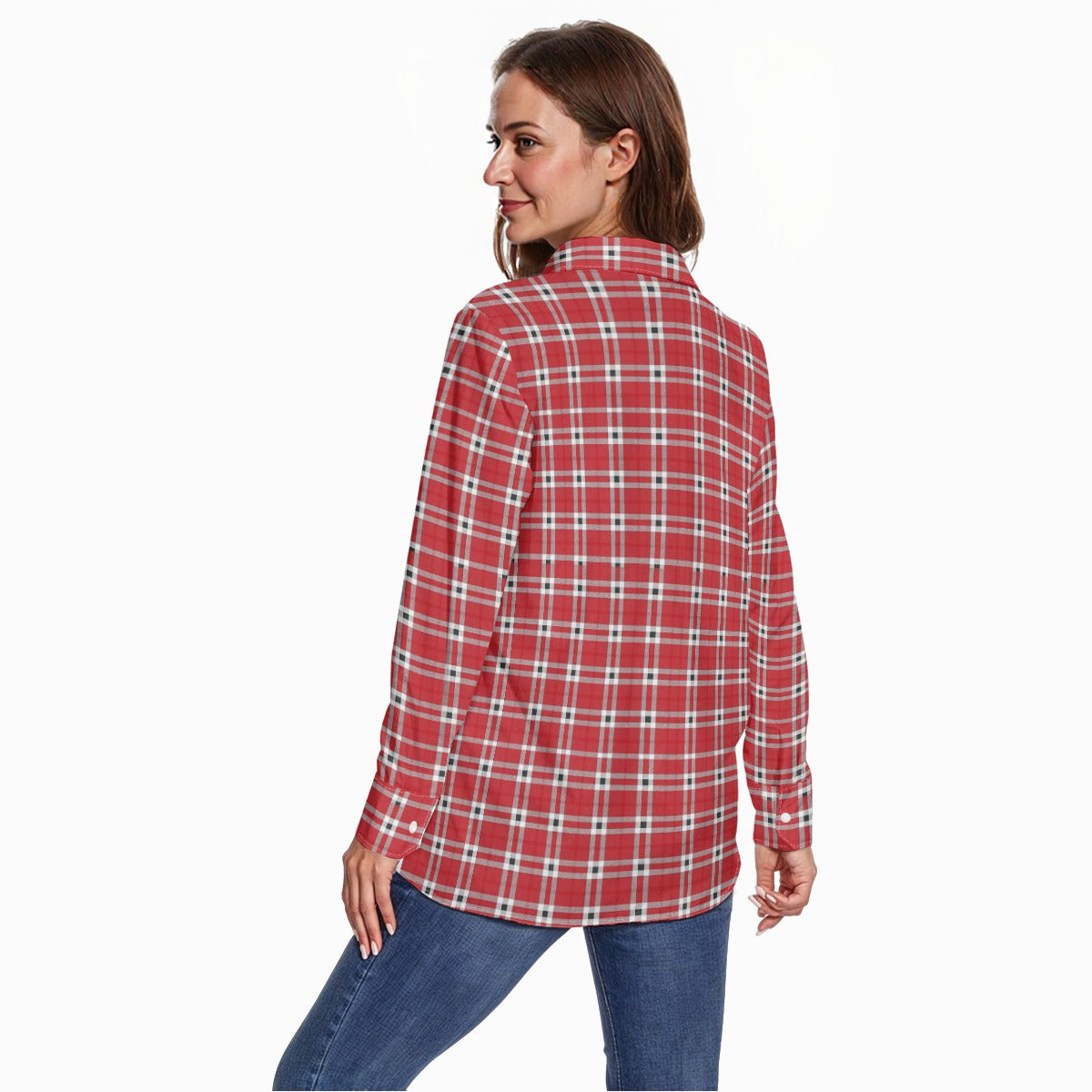 Houston Tartan Plaid Cougars Women's Long Sleeve Shirt