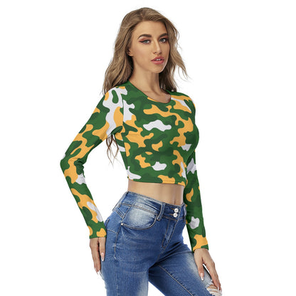 Green Bay Football Game Day All-Over Print Women's Round Neck Crop Top T-Shirt