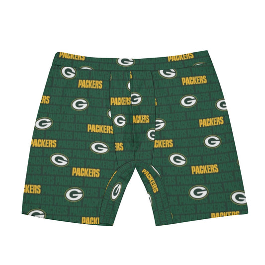 Green Bay Football Game Day All-Over Print Men's Long Boxer Briefs
