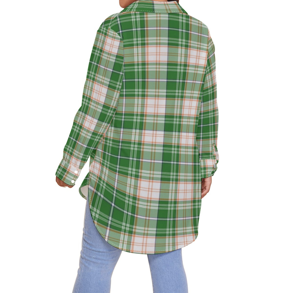 Miami Tartan Plaid Hurricanes  Women's Shirt With Long Sleeve(Plus Size)