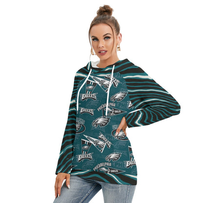 Philadelphia Football Game Day All-Over Print Women's Hoodie With Double Hood