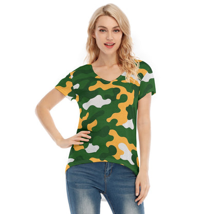 Green Bay Football Game Day All-Over Print Women's V-neck Short Sleeve T-shirt