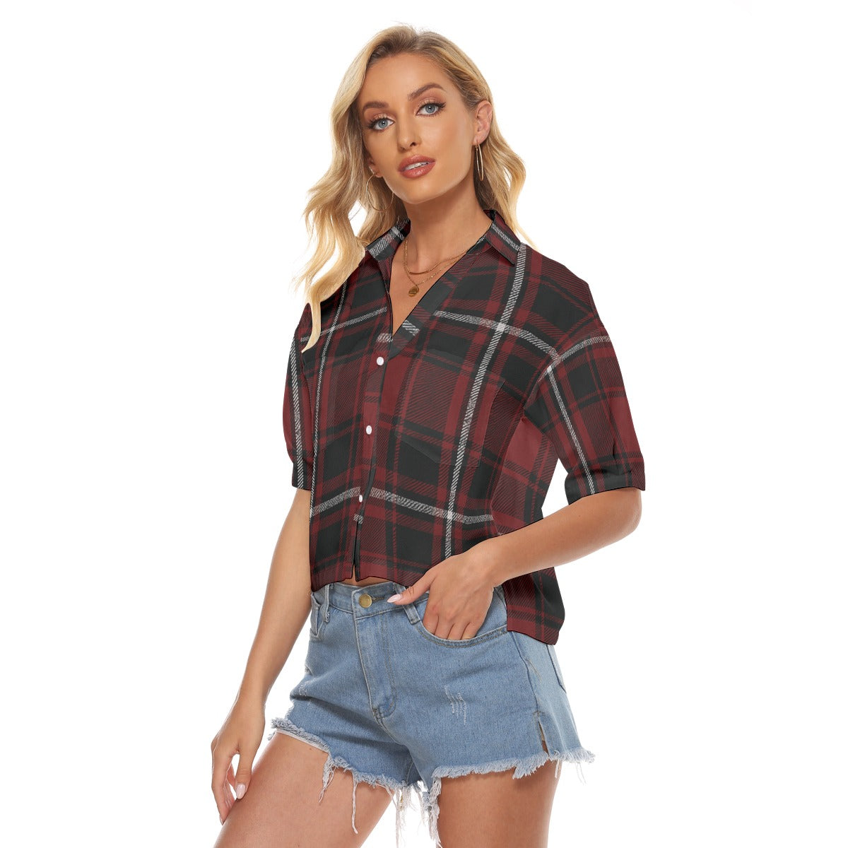 Urban Legend South Carolina Gamecocks Tartan Plaid Women's V-Neck Shirt – Garnet and Black College S