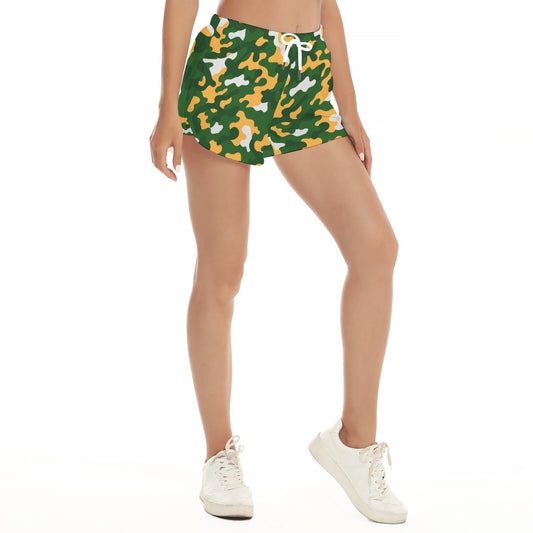 Green Bay Football Game Day All-Over Print Women's Beach Shorts