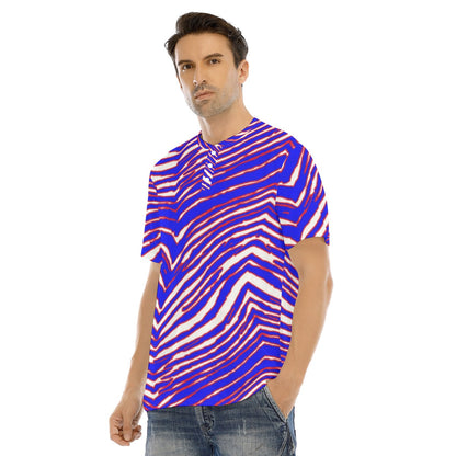 Buffalo Bills Zubaz Men's Short Sleeve T-shirt With Button Closure