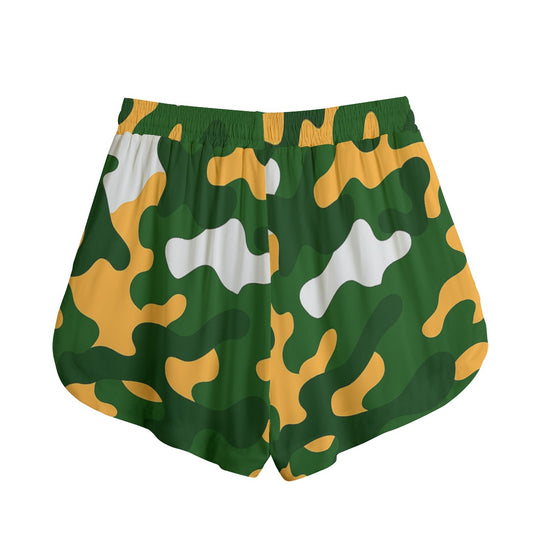 Green Bay Football Game Day All-Over Print Women's Shorts With Drawstring | Rayon