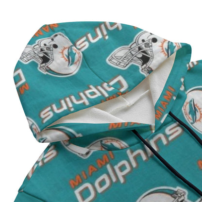 Miami Football Game Day All-Over Print Unisex Hooded Vest | 310GSM Cotton
