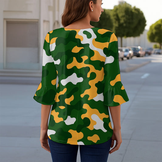 Green Bay Football Game Day All-Over Print Women's T-shirt With 3/4 Sleeve