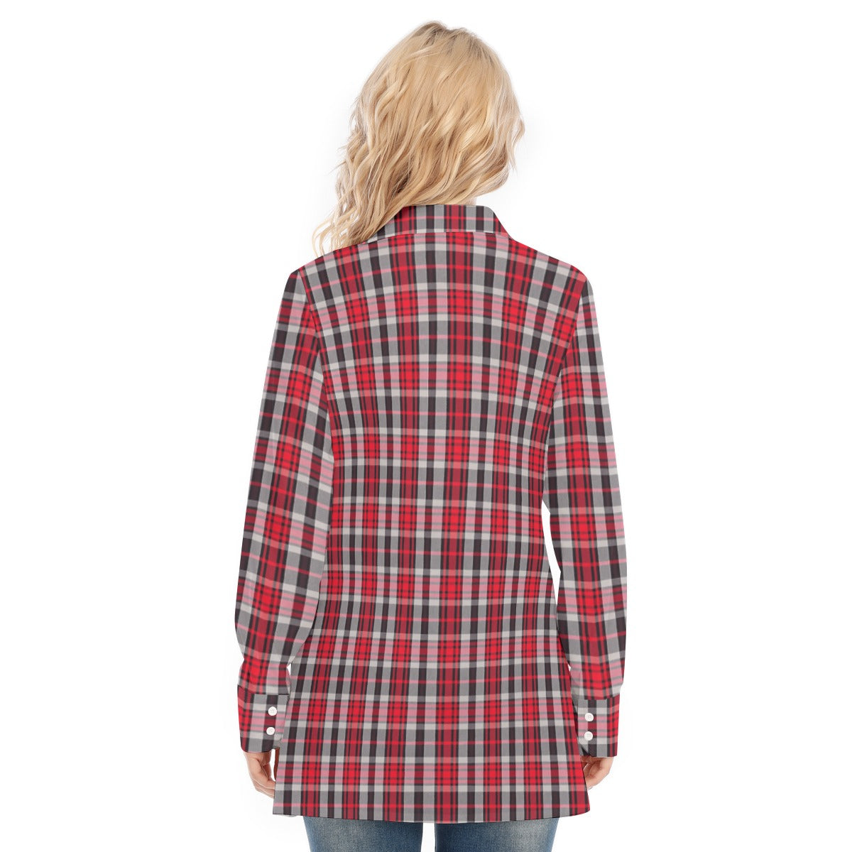 New Mexico Tartan Plaid Lobos Women's Long Shirt