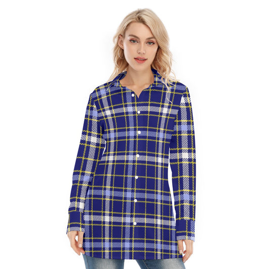 Michigan Tartan Plaid Wolverines Women's Long Shirt