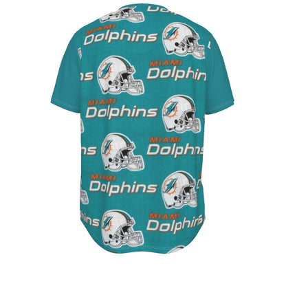 Miami Football Game Day All-Over Print Men's Short Sleeve Rounded Hem T-shirt
