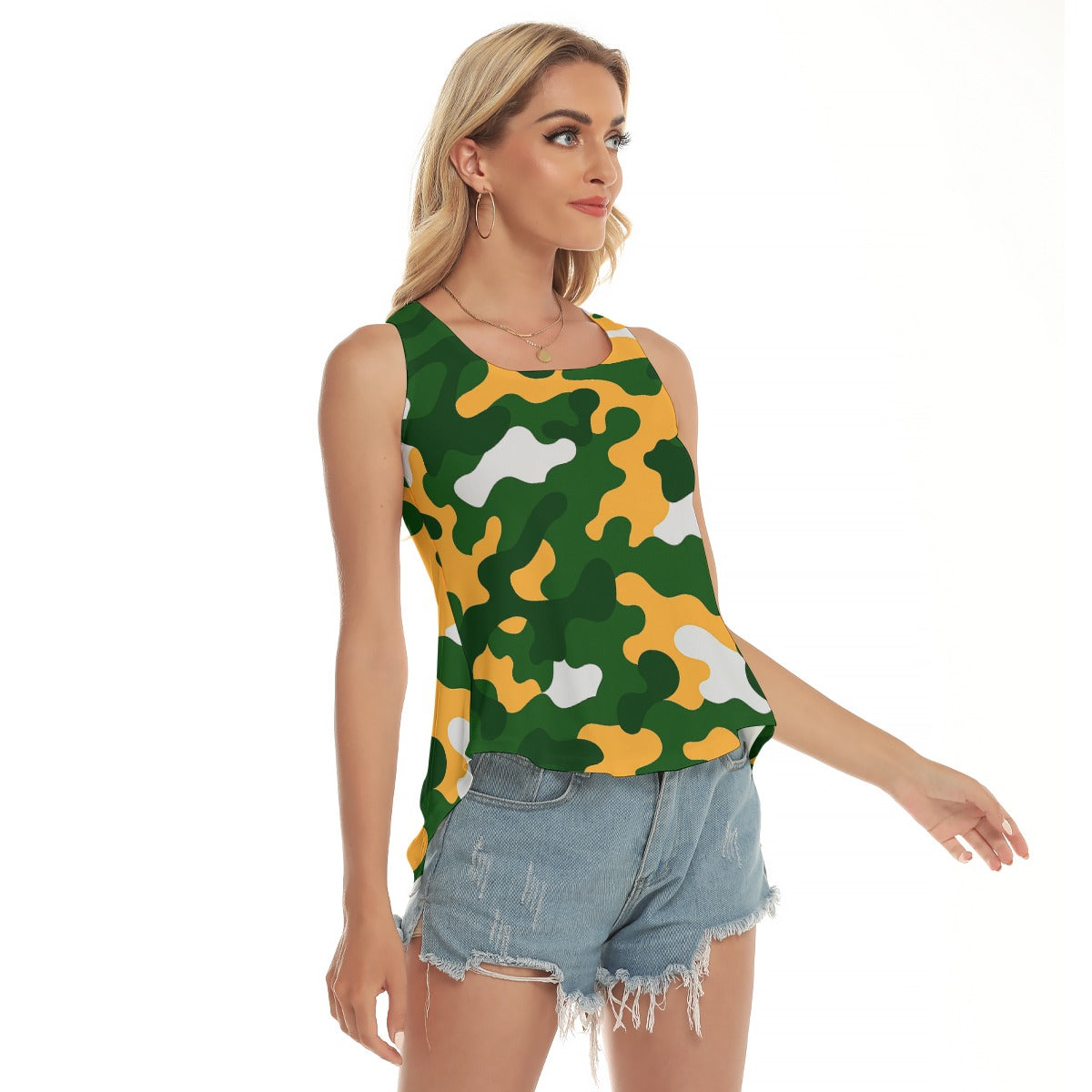 Green Bay Football Game Day All-Over Print Women's Back Hollow Yoga Top