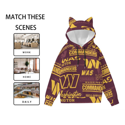 Washington Commanders Women’s Hoodie With Decorative Ears
