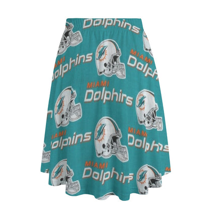 Miami Football Game Day All-Over Print Women's Long Maxi Skirt With Pockets