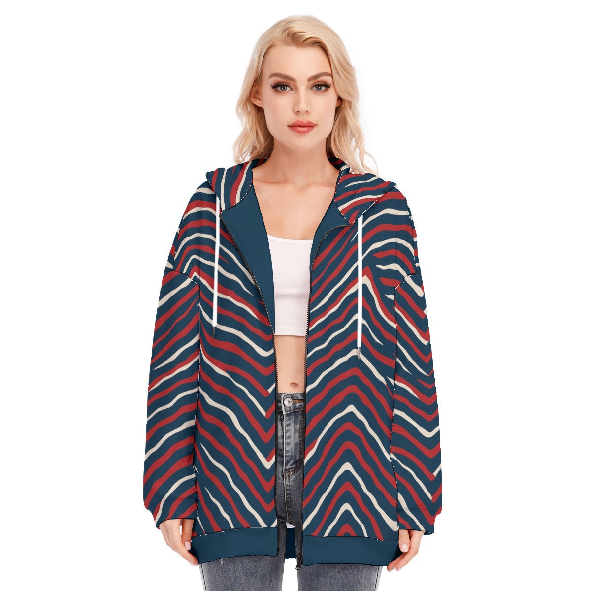 SD HUESCA Women's Long Hoodie With Zipper Closure