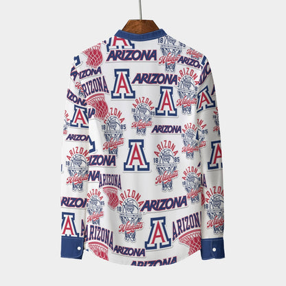 Arizona - Wildcats Stand Collar Shirt With Long Sleeve|110GSM Imitation Flax