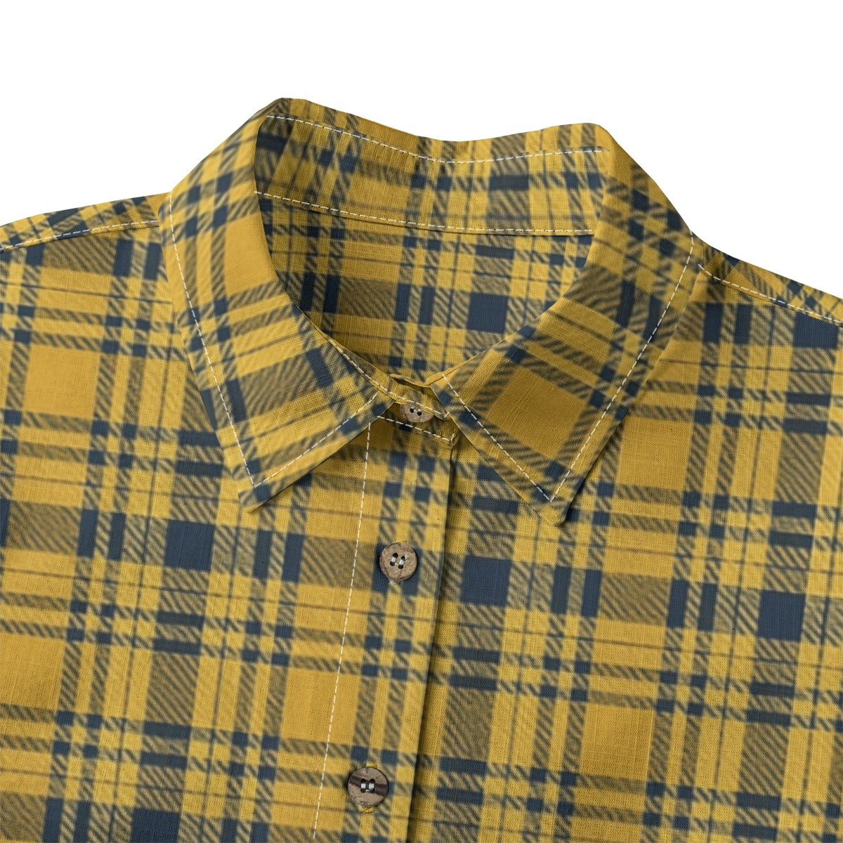 Georgia Yellow Jackets Tartan Plaid  Women's Shirt | 125GSM Cotton
