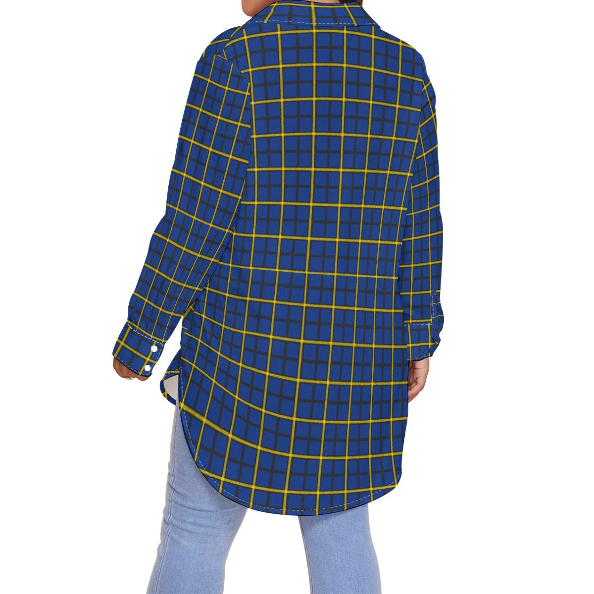Pittsburgh Tartan Plaid Panthers  Women's Shirt With Long Sleeve(Plus Size)