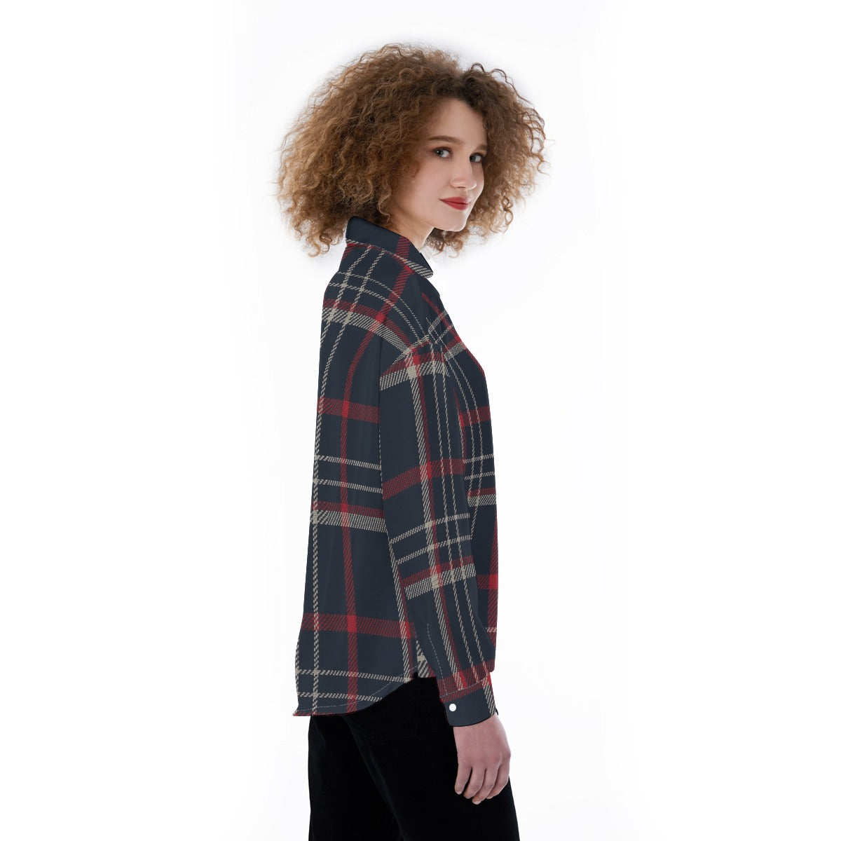 Connecticut - Huskies tartan plaid Women's Satin Shirt