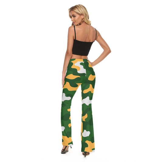 Green Bay Football Game Day All-Over Print Women's Skinny Flare Pants