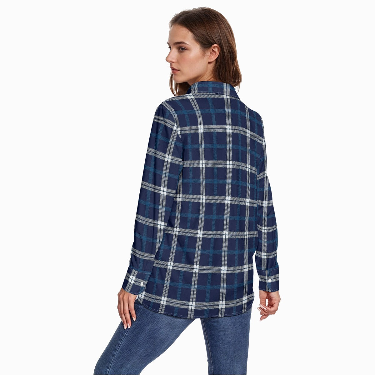 Penn State Tartan Plaid Nittany Lions  Women's Comfort Shirt With Button|125GSM Cotton