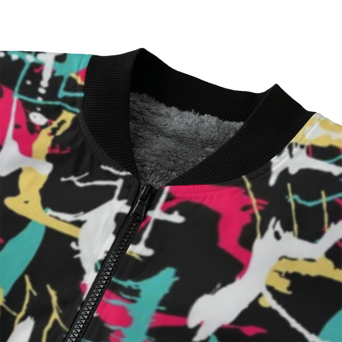 Wildstyle Graffiti Abstract Colors Urban Fleece Bomber Jacket