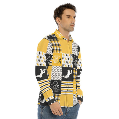 Pittsburgh Steelers All-Over Print Men's Lapel Collar Shirt With Concealed Placket