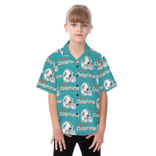 Miami Football Game Day All-Over Print Kid's Hawaiian Vacation Shirt