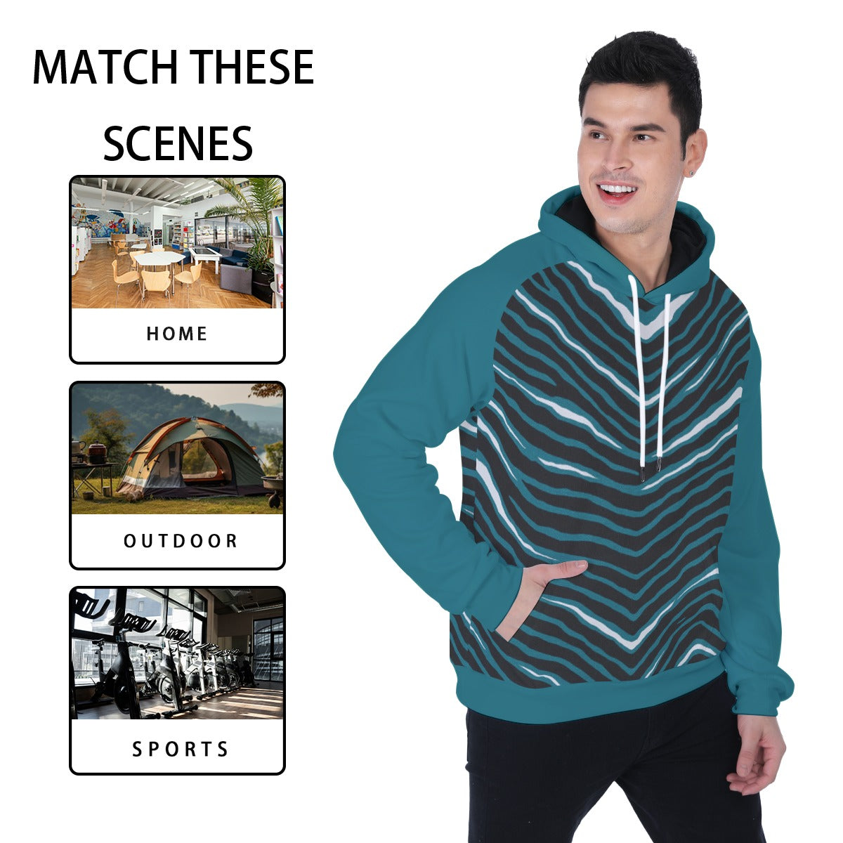 Philadelphia Football Game Day All-Over Print Men's Heavy Fleece Raglan Hoodie