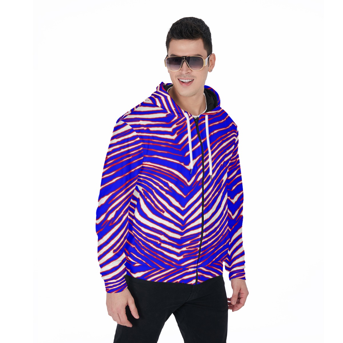 Buffalo Bills Zubaz Zip Up Hoodie With Pocket