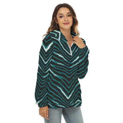 Philadelphia Football Game Day All-Over Print Women's Borg Fleece Hoodie With Half Zip