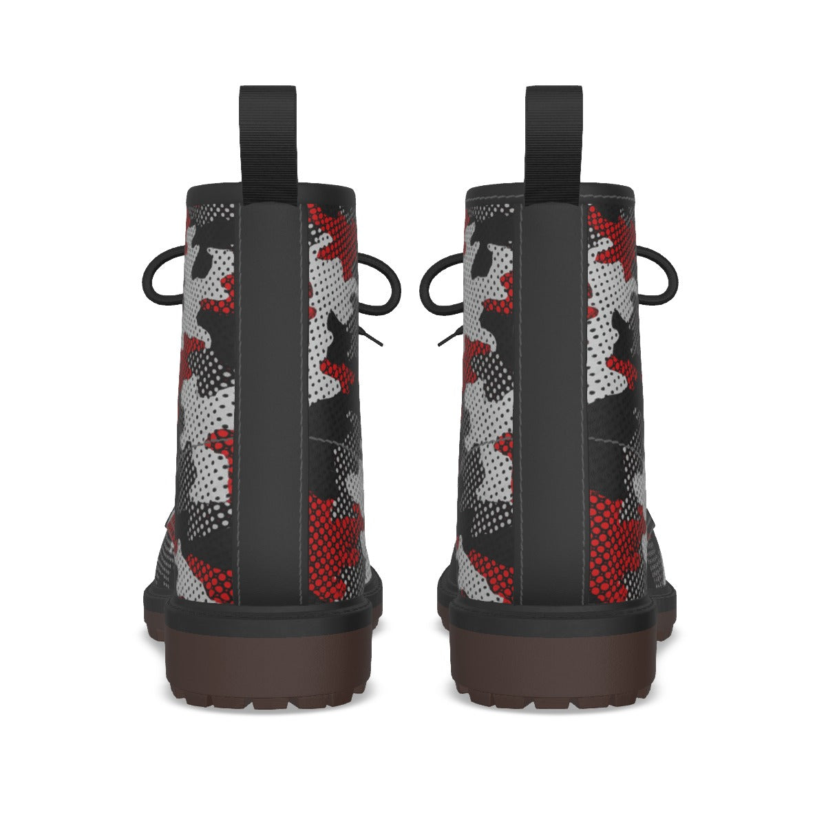 Urban Legend Georgia Red and Black Camo Martin Short Boots – Bulldogs-Inspired Game Day Streetwear