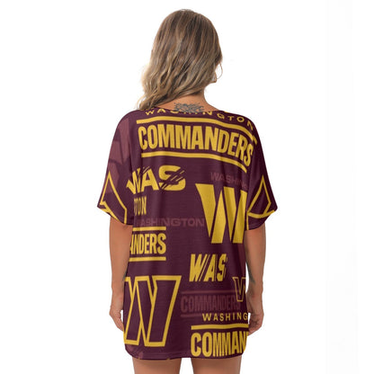 Washington Commanders Women's Bat Sleeves V-Neck Blouse