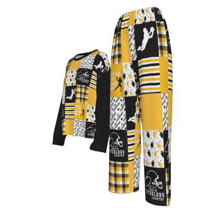All-Over Print Women's Casual Long-Sleeves Trouser Suit