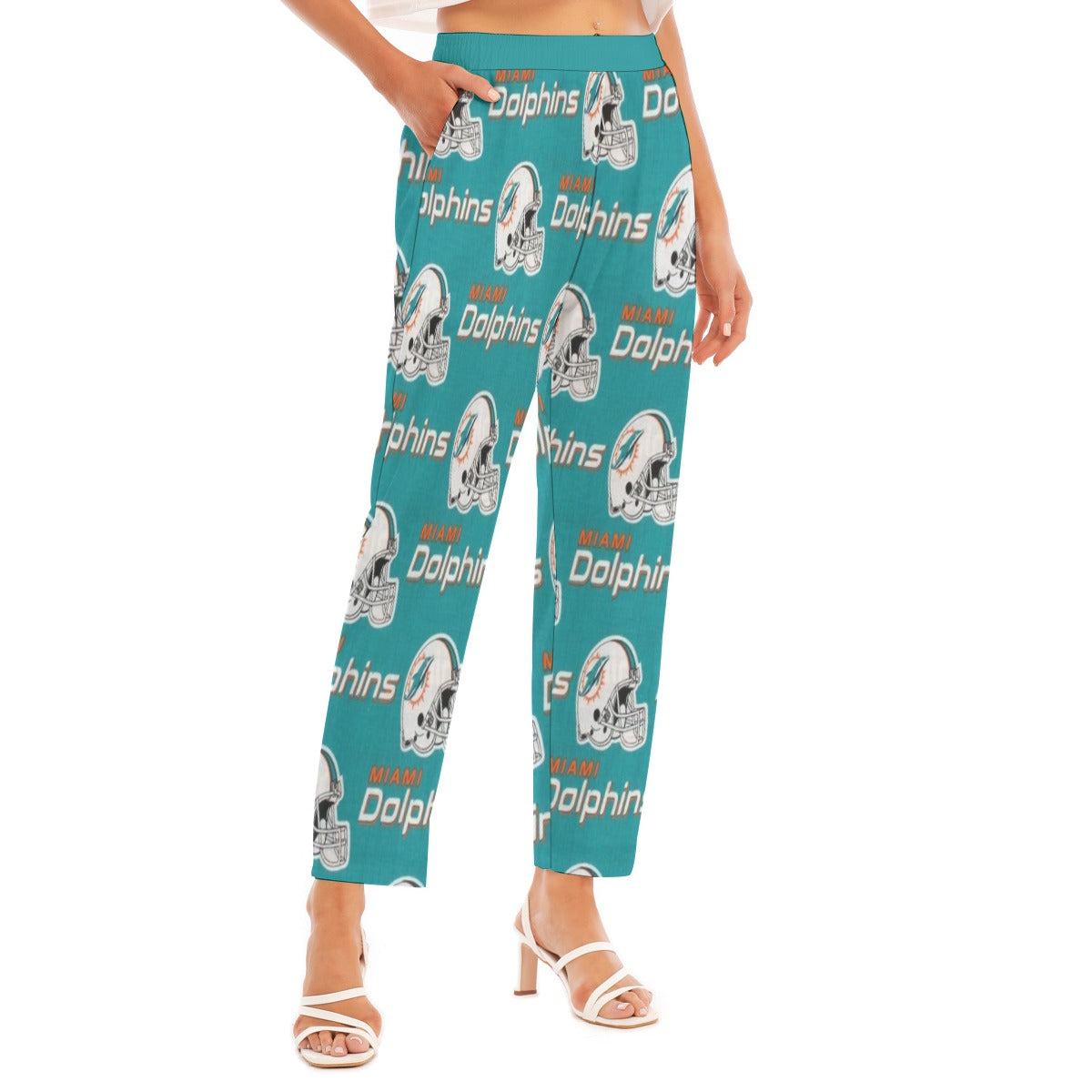 Miami Football Game Day All-Over Print Women's Loose Straight-leg Pants