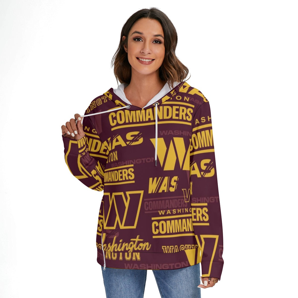 Washington Commanders Women's Heavy Fleece Zip-on-the-Side Hoodie