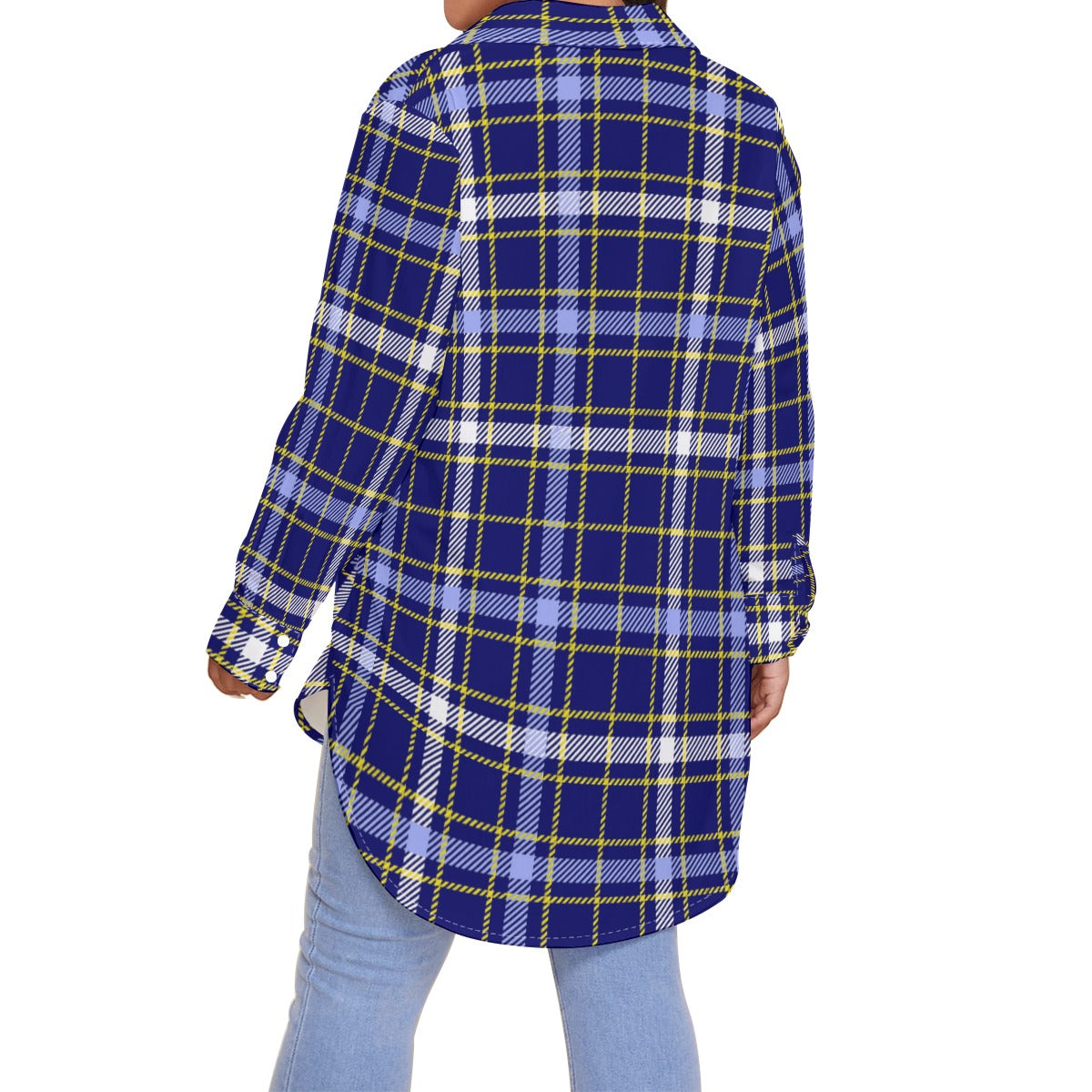 Michigan Tartan Plaid Wolverines Women's Shirt With Long Sleeve(Plus Size)