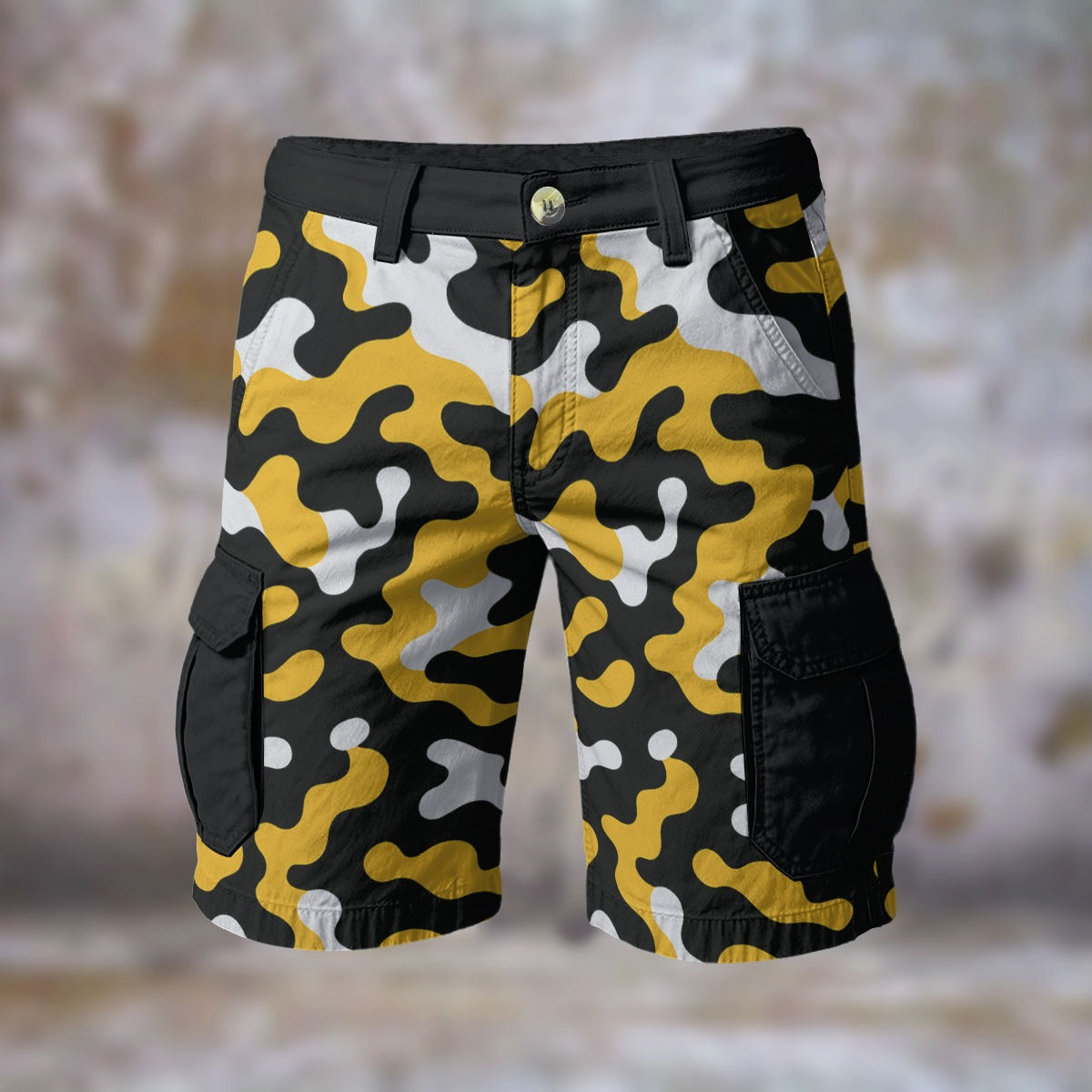 Urban Legend Pittsburgh Steelers Black Gold White Camo Cargo Shorts
