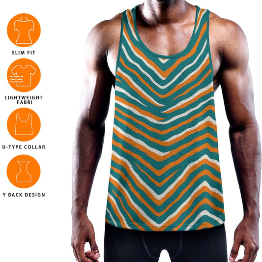 Miami Football Game Day All-Over Print Men's Slim Y-Back Muscle Tank Top