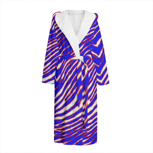 Buffalo Bills Zubaz Unisex Flannel Hooded bathrobe