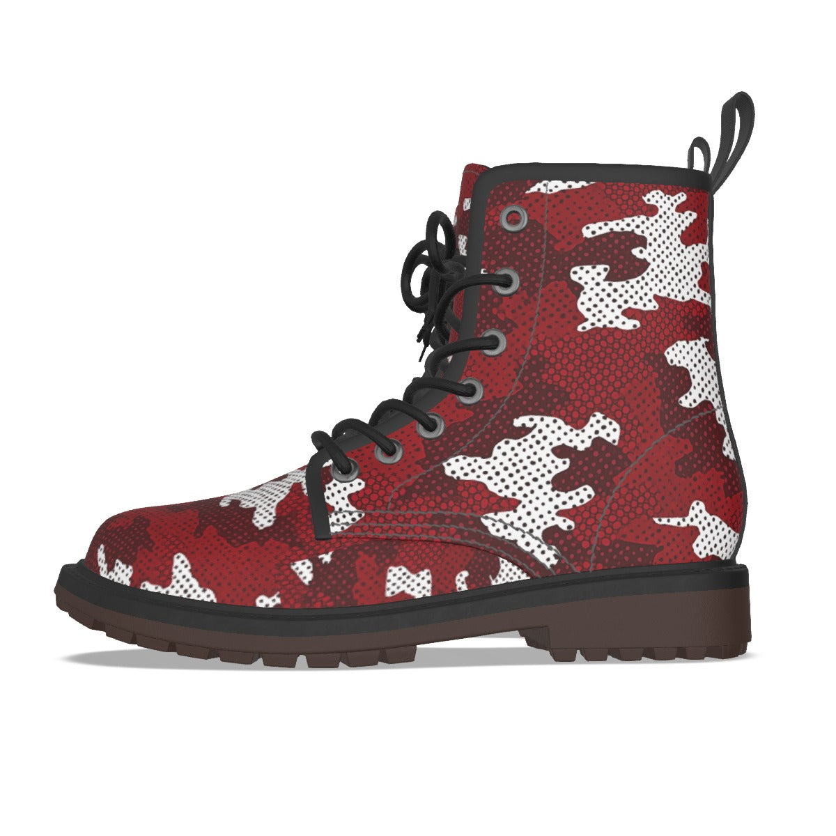 Urban Legend Oklahoma Crimson and Cream Camo Martin Short Boots – Sooners-Inspired Streetwear for Ga