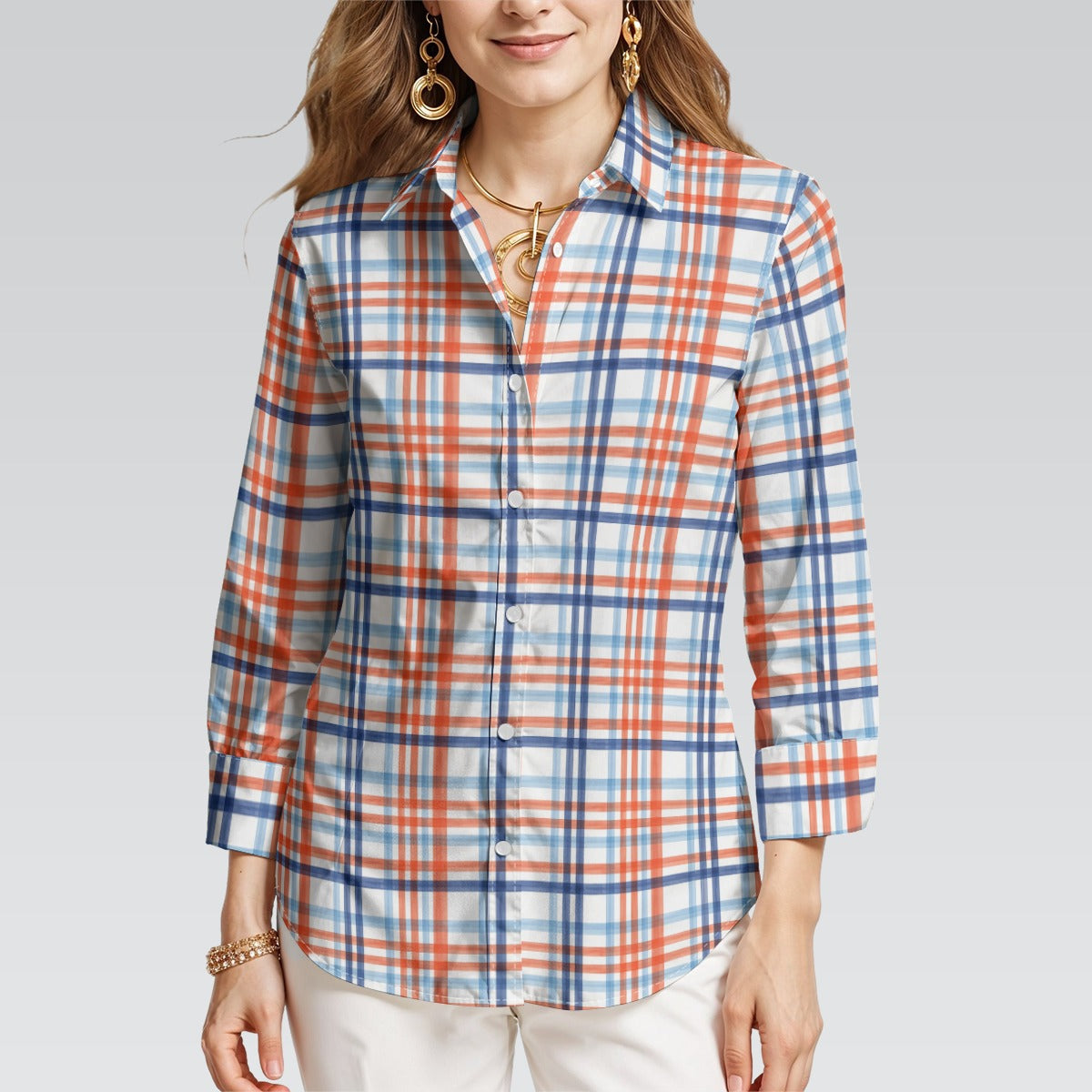 Florida - Gators tartan plaid  Women's 3/4 Sleeve Shirt