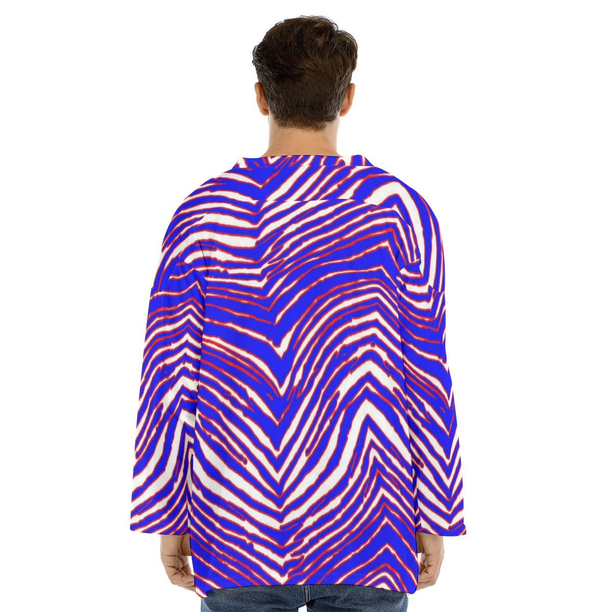 Buffalo Bills Zubaz Men's V-neck Ice Hockey Jersey